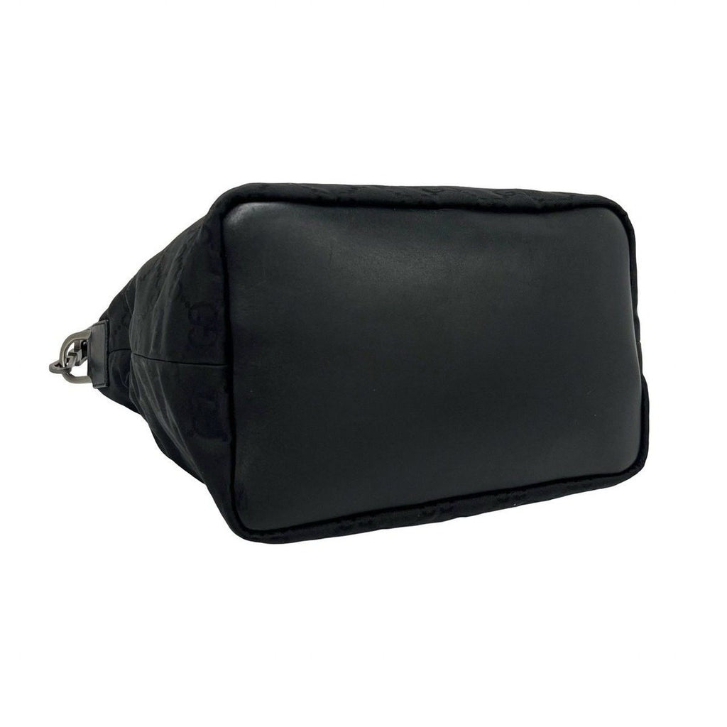 Gucci GG Canvas Bamboo Leather Shoulder Bag Semi Black — view 7