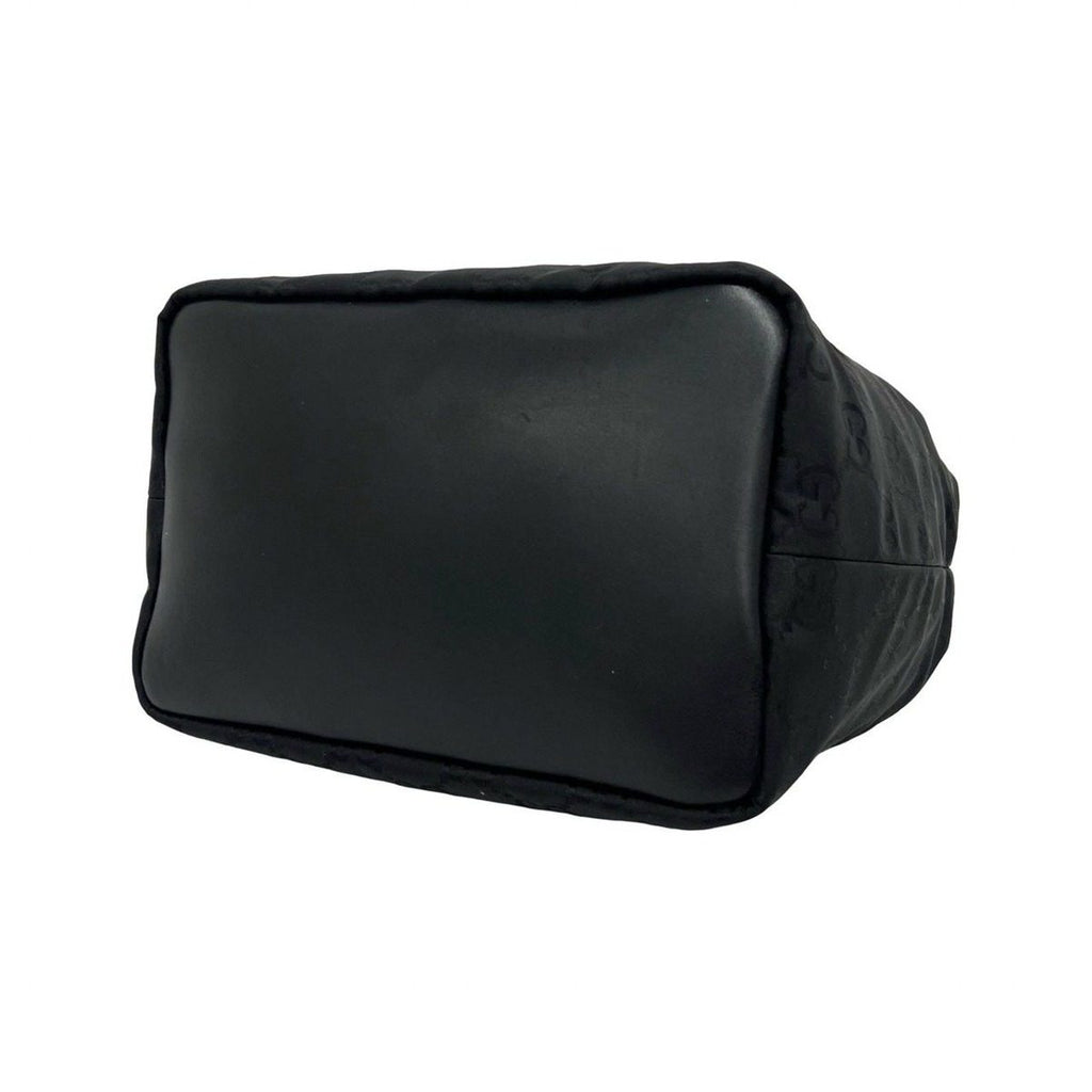 Gucci GG Canvas Bamboo Leather Shoulder Bag Semi Black — view 8
