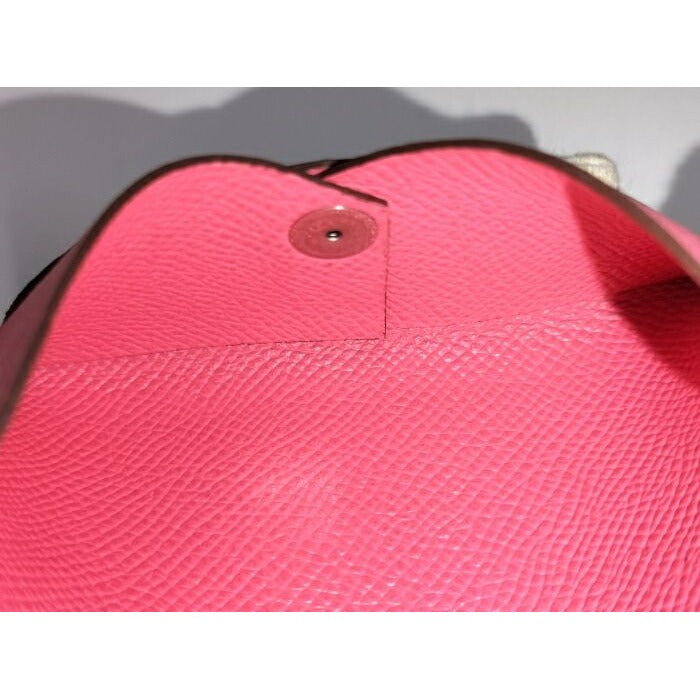 Hermes Calvi Card Case Leather Pink Stamped — view 7