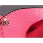 Hermes Calvi Card Case Leather Pink Stamped — view 8