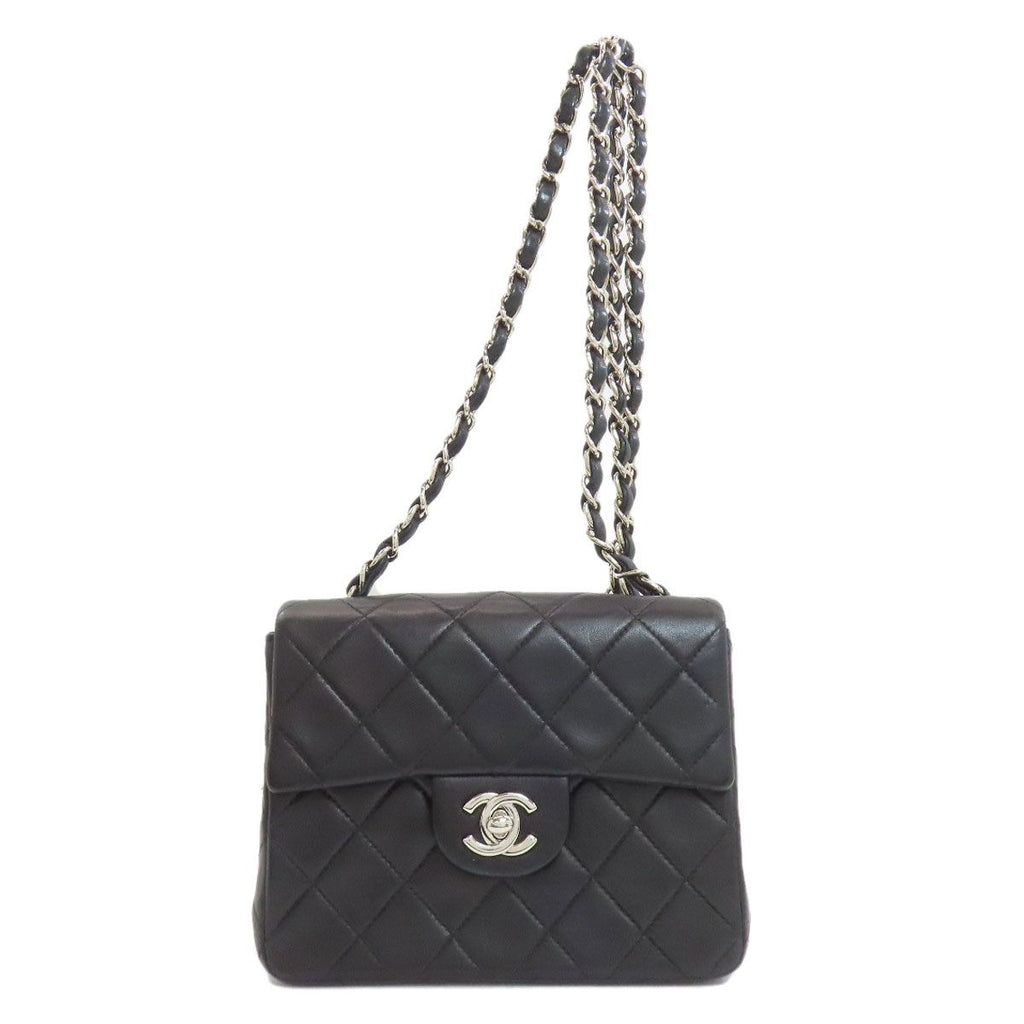 Chanel Chain Shoulder Quilted Silver Bag Lambskin