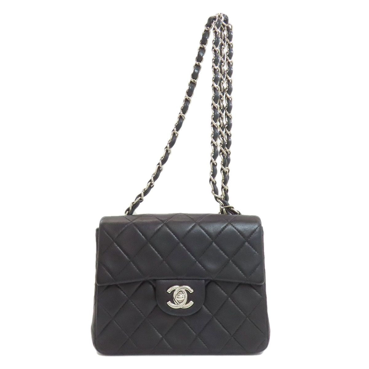 Chanel Chain Shoulder Quilted Silver Bag Lambskin