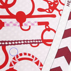 Hermes Maxi Twill Cut MORS ET Tresses Pink Red Silk Scarf — view 9