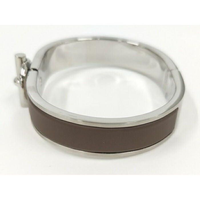 Hermes Bangle Click Plated Silver Grenadine Brownish — view 4