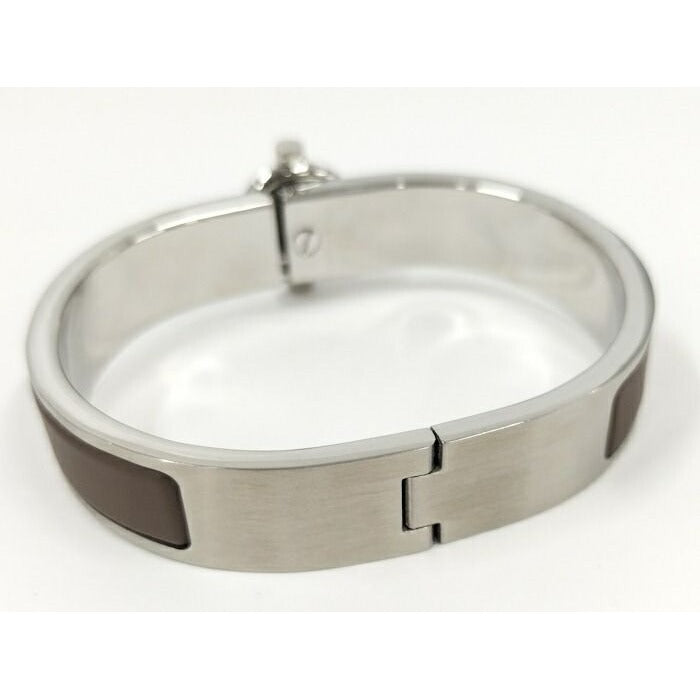 Hermes Bangle Click Plated Silver Grenadine Brownish — view 5
