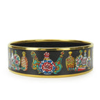 Hermes Bangle Emile Metal Cloisonne Black Multicolor Gold Hardware Plated — view 2