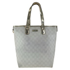 Gucci White Gold GG Supreme Canvas Enamel Tote Bag — view 2