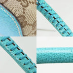 Gucci Shoulder Bag GG Canvas Leather Beige Blue Silver Hardware — view 4