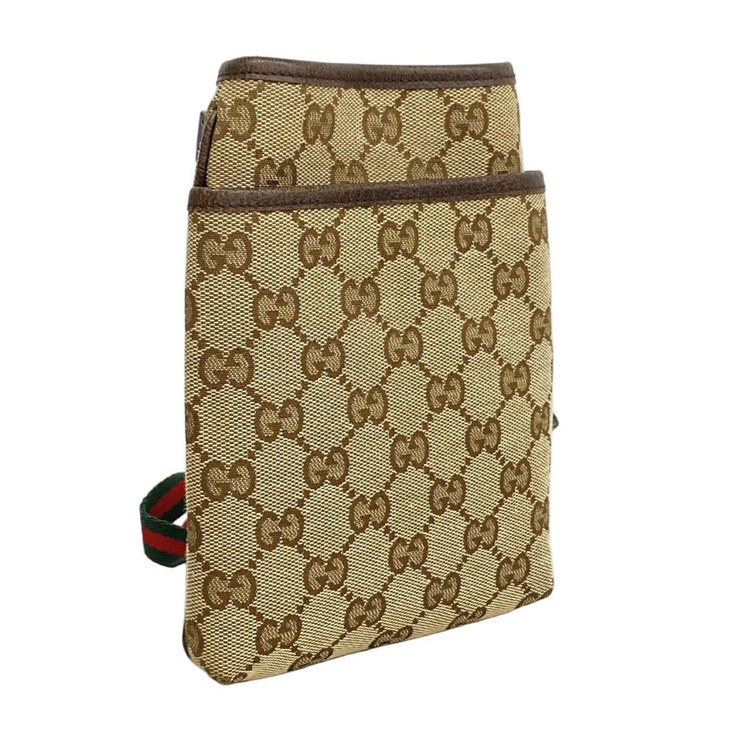 Gucci Shoulder Bag GG Canvas Sherry Line Brown Silver — view 2