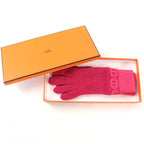 Hermes Heaven Cashmere Chaine D'ancre Motif Knit Gloves Pink — view 2