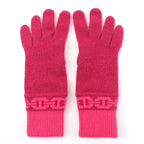 Hermes Heaven Cashmere Chaine D'ancre Motif Knit Gloves Pink — view 3