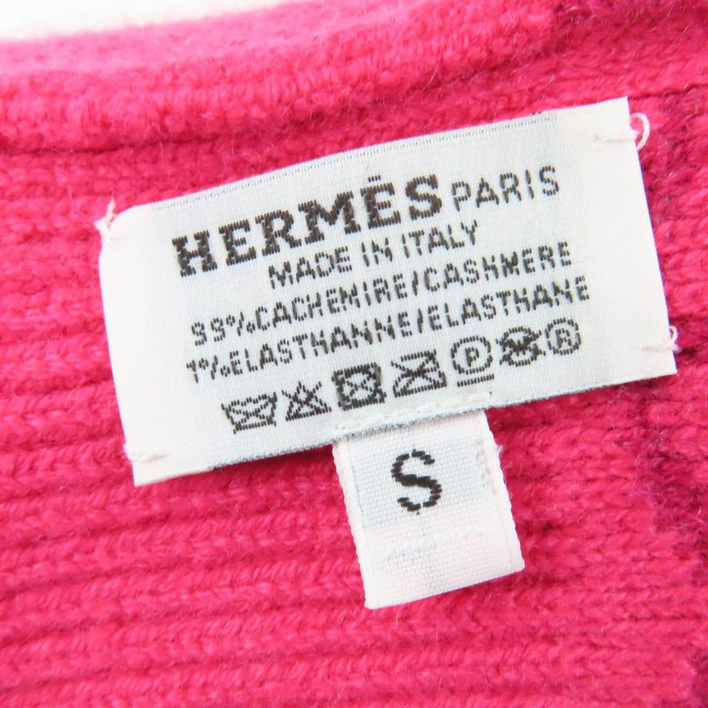 Hermes Heaven Cashmere Chaine D'ancre Motif Knit Gloves Pink — view 7