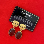 Chanel Vintage Gripoix Coco Mark Earrings Ear Cuff Accessory Gold 96A