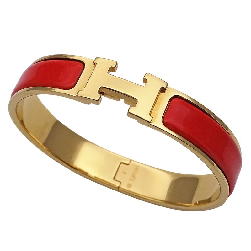 Hermes Bracelet Click H PM Bangle Orange Gold Cool