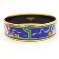 Hermes Bangle Emile GM Gold Color Blue Accessories H4165