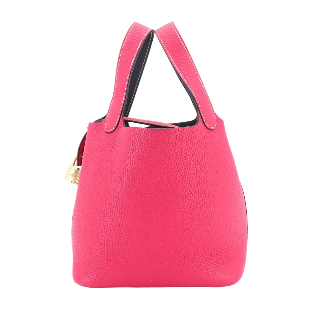 Hermes Picotin Lock 18 Kazak PM Hand Bag Taurillon Clemence Rose Blue New