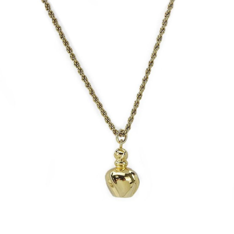 Christian Dior Necklace Metal Gold GP Perfume Bottle Motif Accessories — view 2