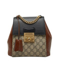 Gucci GG Supreme Padlock Backpack Beige Multicolor Leather