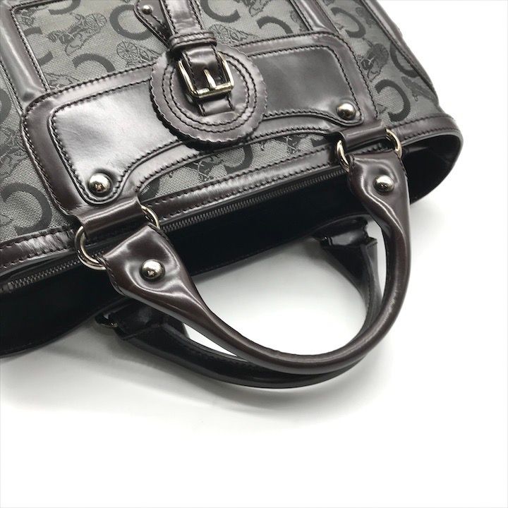 Celine Horse Carriage Signature Hand Tote Enamel Leather Brown — view 7