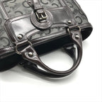 Celine Horse Carriage Signature Hand Tote Enamel Leather Brown — view 7