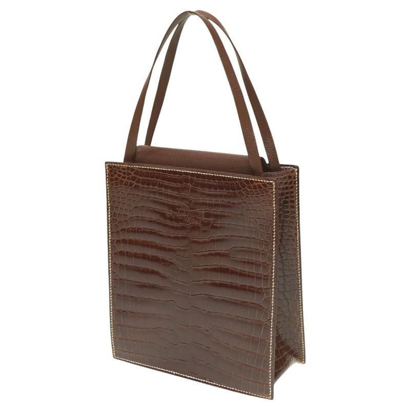 Hermes Lucy PM Tote Bag Niloticus Leather Brown 0125 — view 2