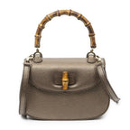 Gucci Small Bamboo Top Handle Flap Bag Blanc Grain Calfskin Leather