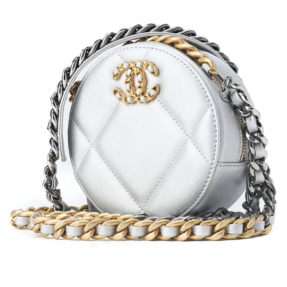 Chanel Tote 19 Quilted Chain Shoulder Lambskin Silver — view 3