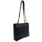 Chanel CC Logo Caviar Leather Black Shoulder Bag Gold — view 2
