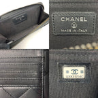 Chanel Quilted Classic Zip Card Ap3179 Black Case — view 5