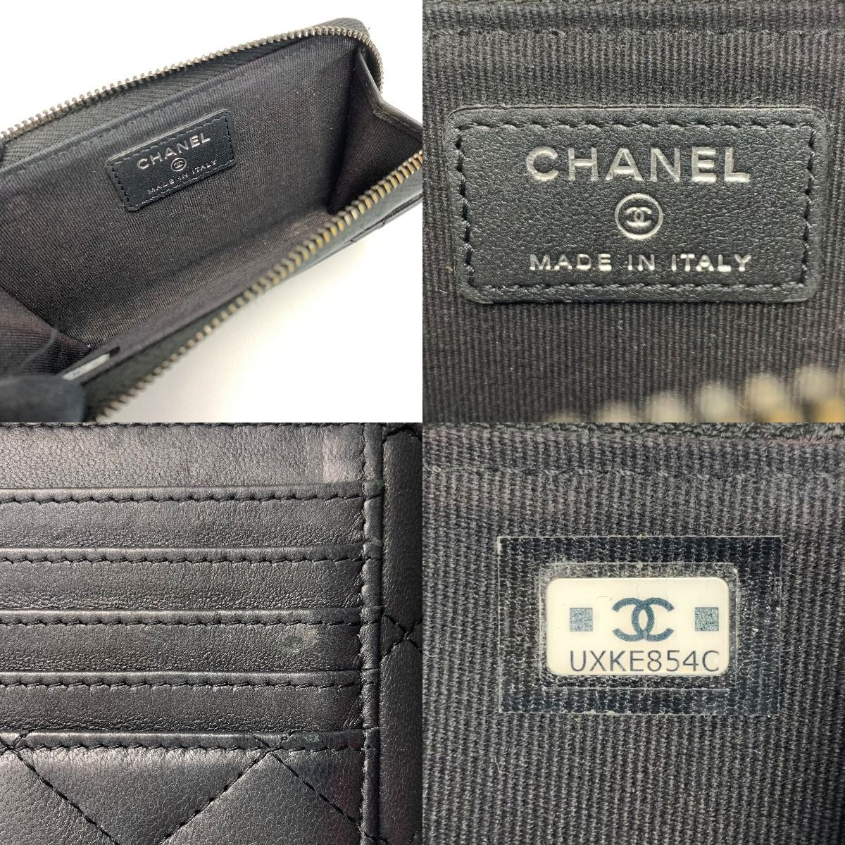Chanel Quilted Classic Zip Card Ap3179 Black Case — view 5