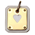 Hermes As de Coule PM Heart Motif Gpxleather Pendant Top White Gold Brand