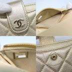 Chanel Classic Small Wallet Ap1991 Quilted Card Bifold Gold Mini — view 8