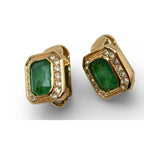 Christian Dior Earrings Vintage Rhinestone Green — view 2