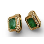 Christian Dior Earrings Vintage Rhinestone Green — view 7