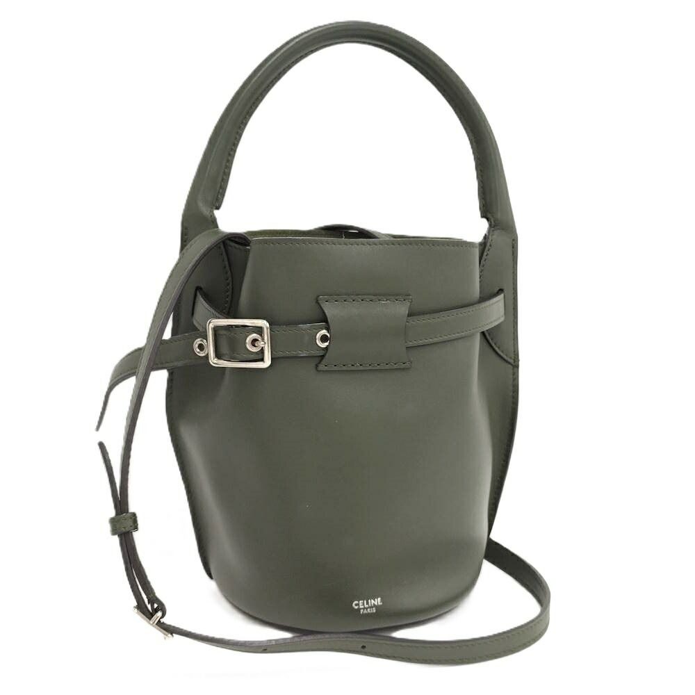 Celine Shoulder Bag Leather Khaki