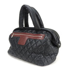 Chanel Tote Bag Boston Coco Cocoon 13 th Black Bordeaux Leather Quilted Usual