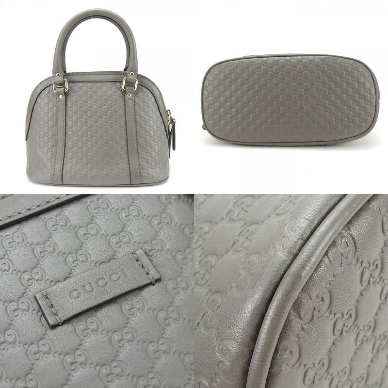 Gucci Handbag Micro Guccissima Leather Gray Gold Hardware 2-Way — view 3