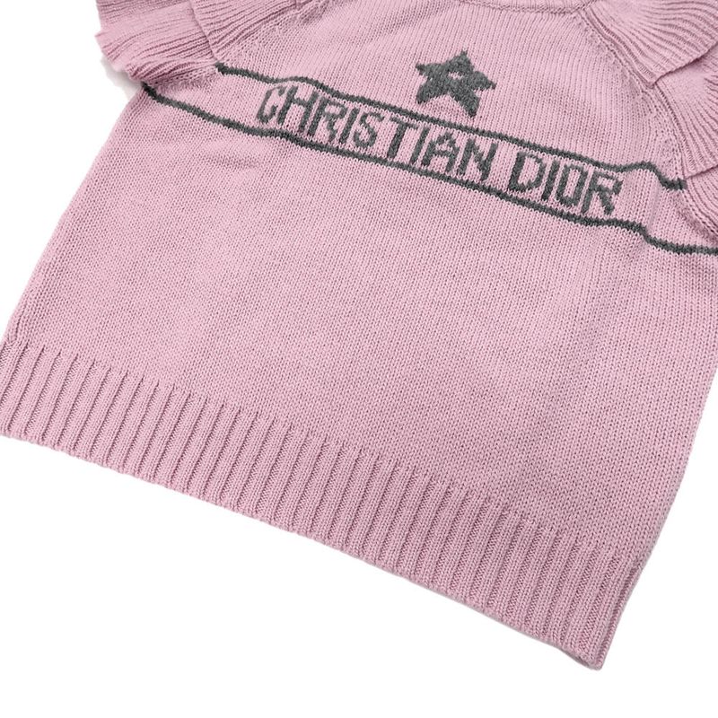 Dior Short Sleeve Knit Ruffles 36 Sizes Pink 344 S13 Bm003 Cashmere — view 6