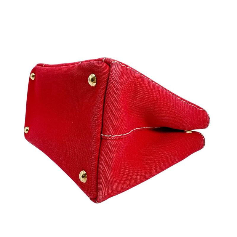Prada Bn2439 Mini 2-Way Canapa Tote Bag Red — view 6