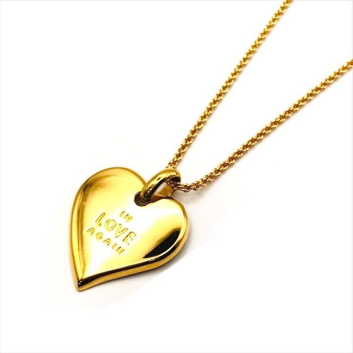 Saint Laurent Yves YSL Heart Motif Chain Necklace Gold