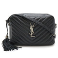 Saint Laurent Paris YSL Shoulder Bag Crossbody Stitch Quilted Leather Black