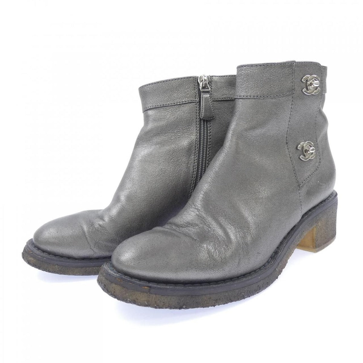 Chanel Turnlock Boots Gray 37 — view 3
