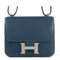 Hermes Constance 3 Mini Verso Blue Agate Grimuet Silver Epsom Swift Shoulder Bag