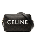 Celine Triomphe Black Brown Leather