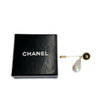 Chanel Clover Pin Brooch Drop Pearl Gold