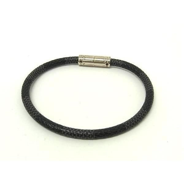 Louis Vuitton Bracelet Black Damier Graphite Silver — view 2