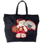Prada Nylon Tessuto Tote Bear Basket Black