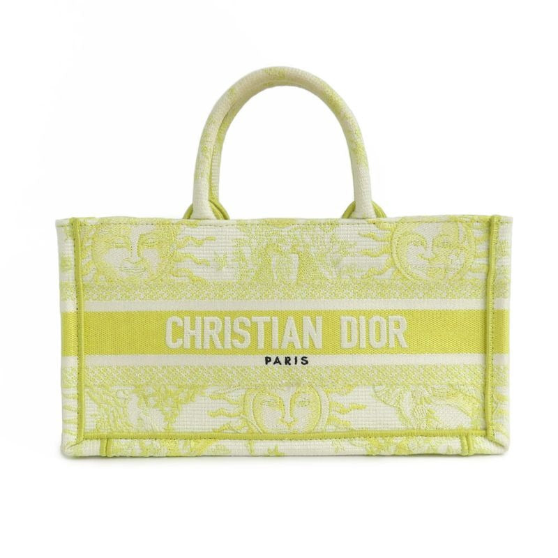 Christian Dior Book Tote Mini M1255 Zecq Handbag Yellow Canvas — view 2
