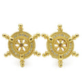 Christian Dior Earrings Marine Metal Rhinestone Gold Helix Ring Plated Accessorie