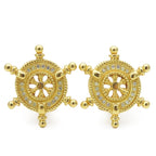Christian Dior Earrings Marine Metal Rhinestone Gold Helix Ring Plated Accessorie — view 2